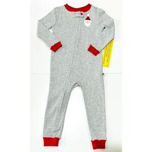 Rabbit + Bear Organic My First Christmas Sleeper‎ Embroidered Pajamas NWT 24 M